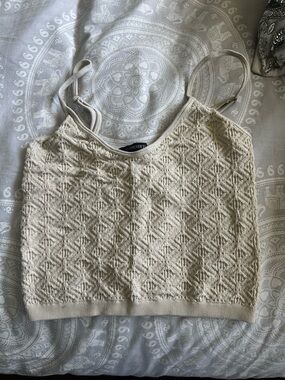 Forever 21 Cream Textured Knit Cami